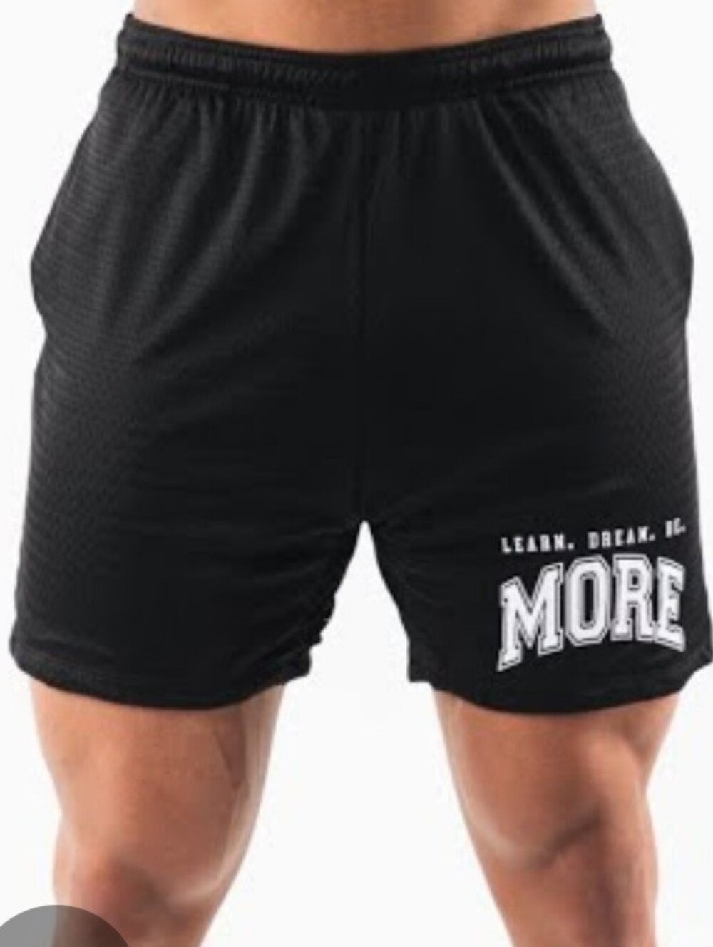 Alphalete Men's Athletic Shorts in Black with White Print
